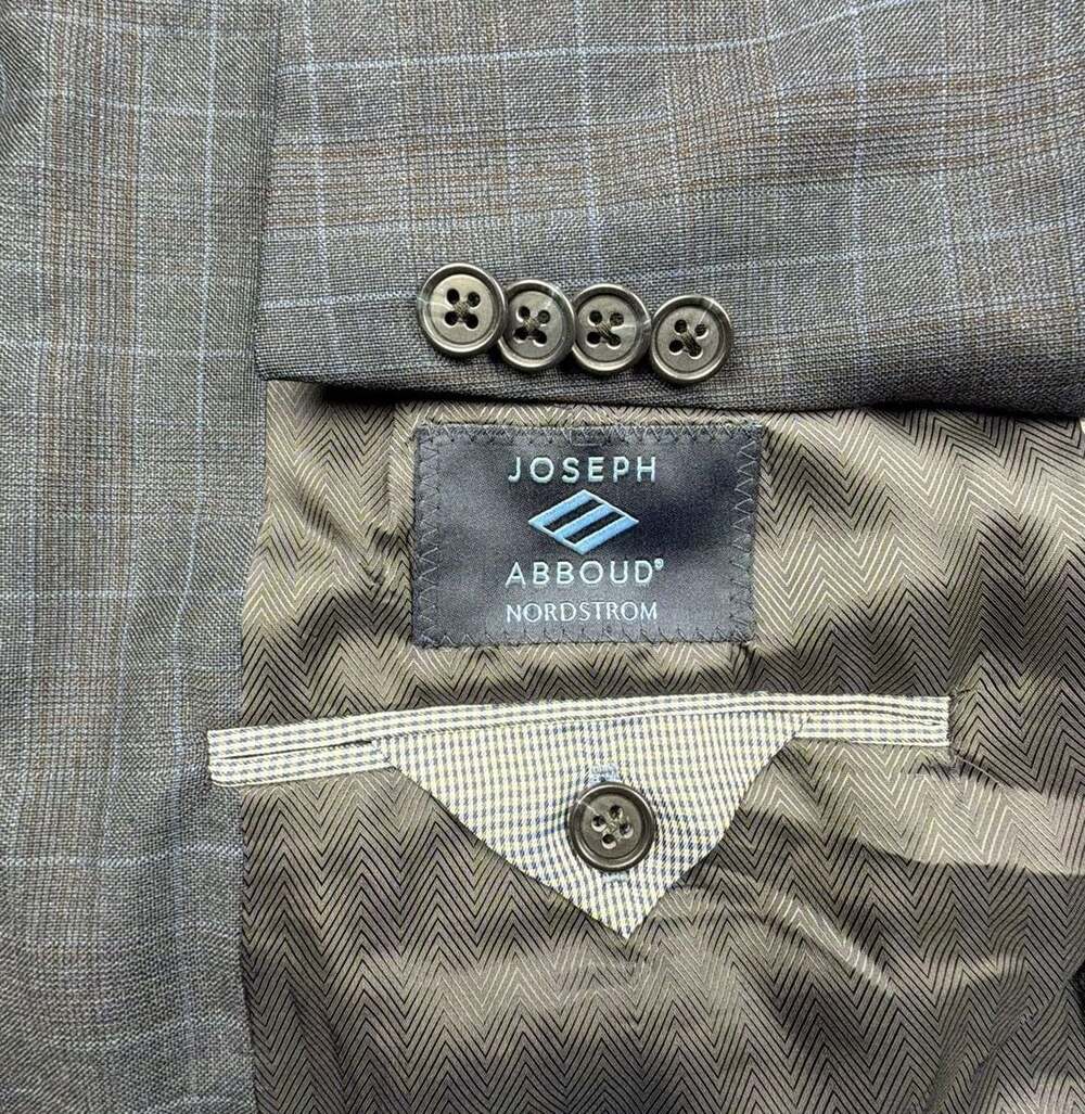 Joseph Abboud Mens Blue Check Pattern Wool Suit Jacket Super 130's by Loro Piana